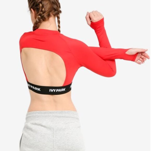 IVY PARK Red Open-Back Crop Top - Picture 1 of 7